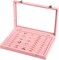 Pink Velvet Jewelry Organizer Tray with Clear Glass Lid – 10-Slot Ring & Earring Display Case for Women and Girls